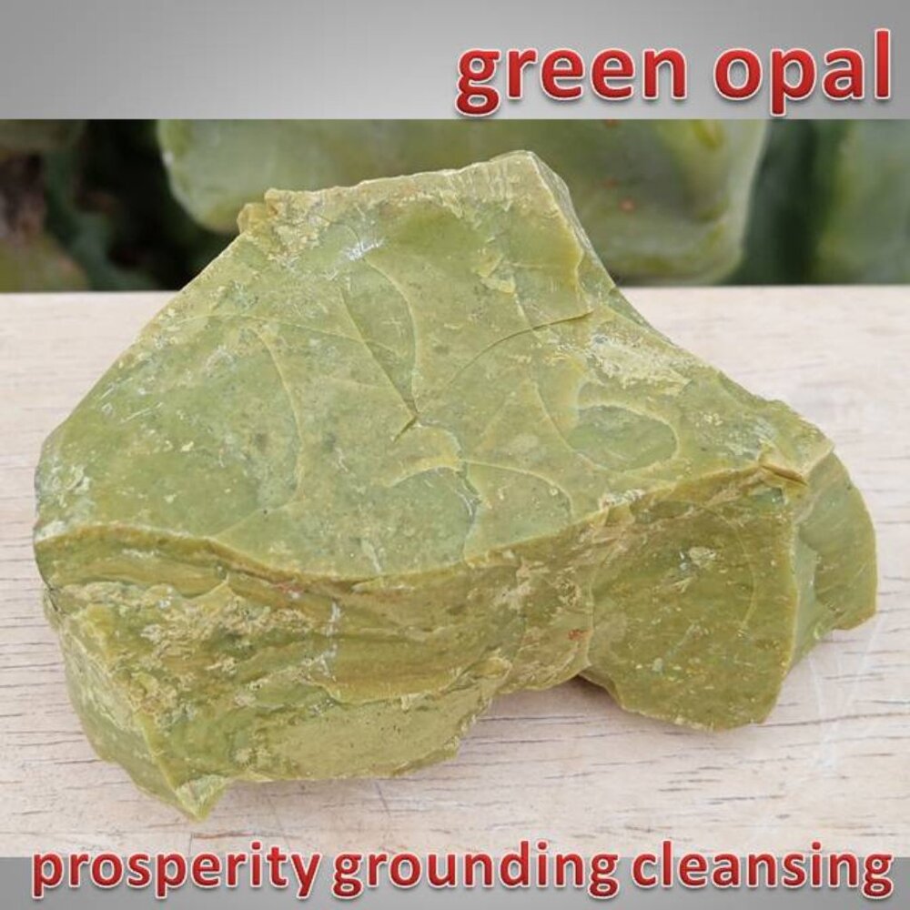 green OPAL stone rock crystal raw chunk 01 October birthstone : GOOD FORTUNE